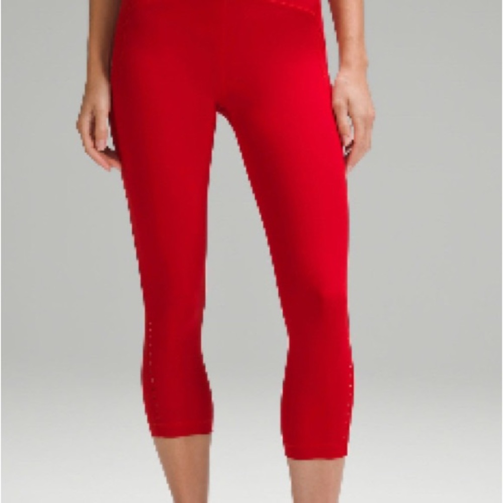 Swift Speed Highrise Crop 21” Dark Red w/ side pockets